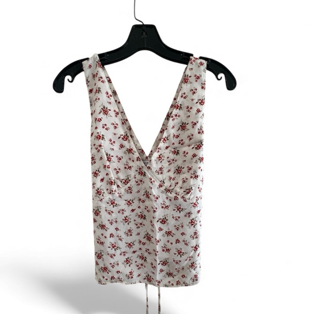 Reformation Floral Top Ties in back